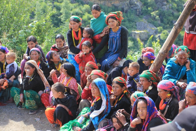 Colourfull women in Daurapiri, Humla Karnali