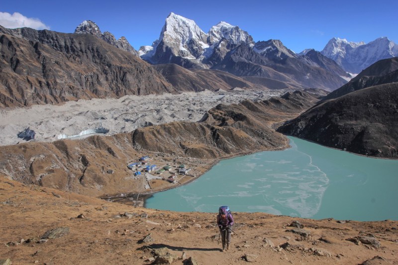 Nepali people really hope tourists are going to return this year! Gokyo Ri. Solo Khumbu. Nepal.